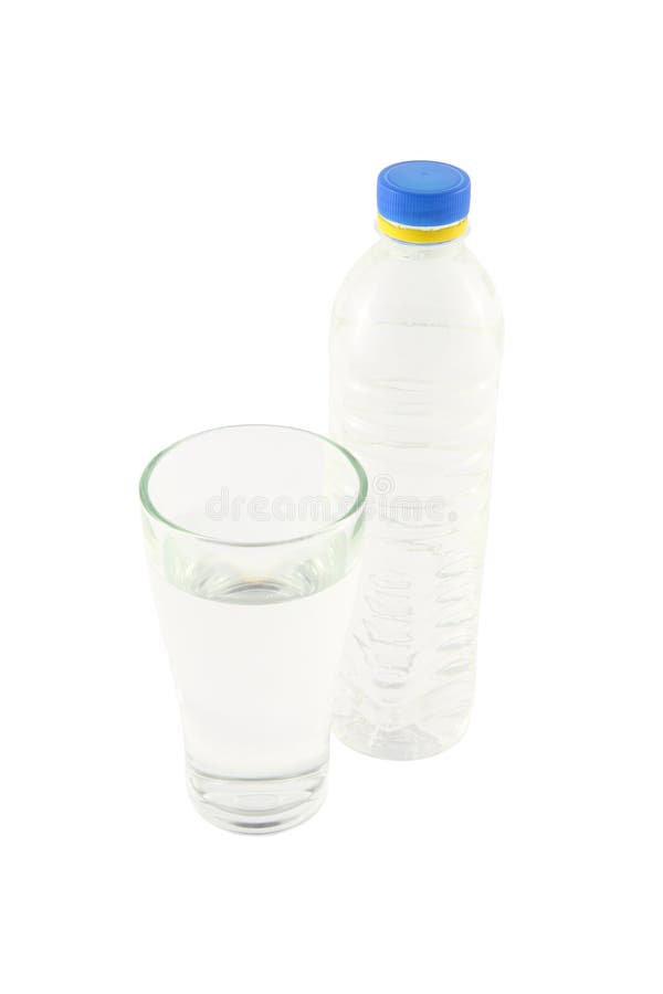Drinking Water In Bottle And Glass Stock Image Image of purity, aqua 21967165