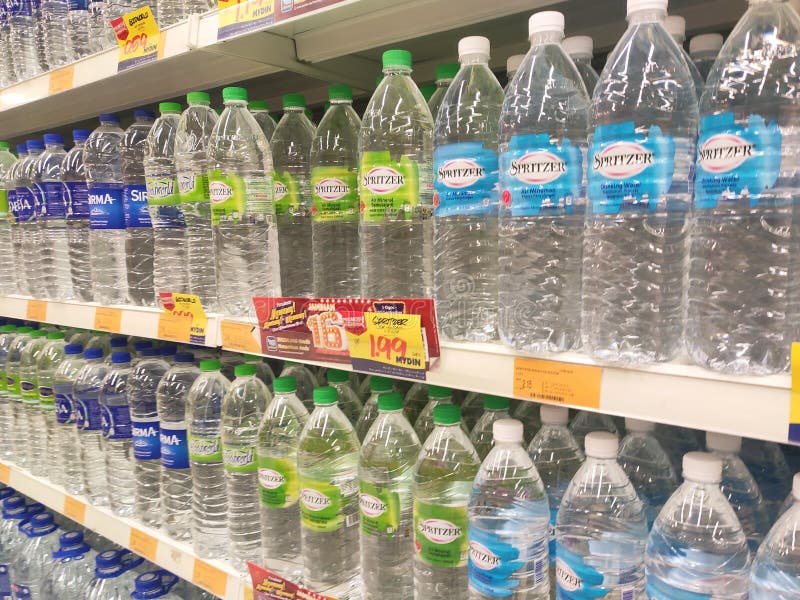 Drinking Water is Packaged and in Plastic Bottles and Labelled with ...