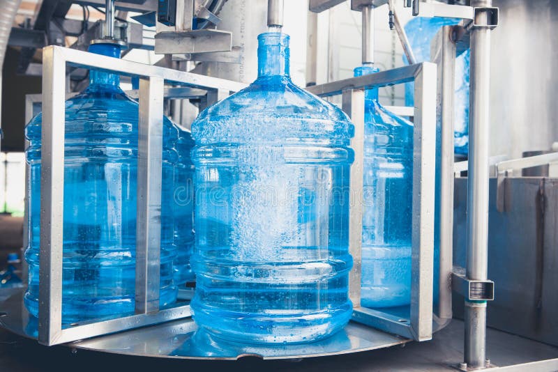 Drink water bottles on the production line. Drink water bottles on the production line