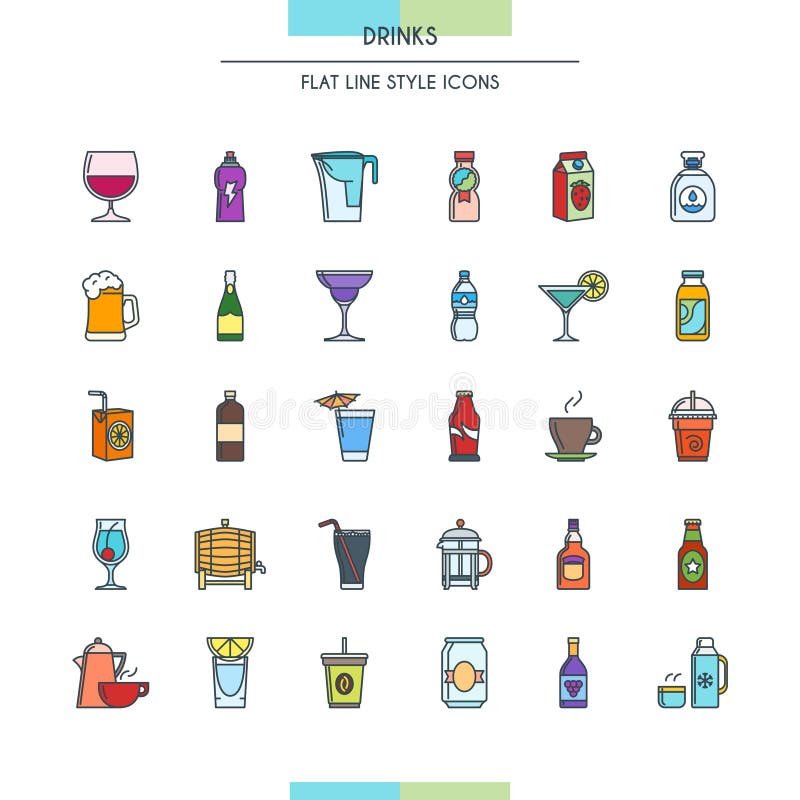 Drinks icons set stock vector. Illustration of drink 90721243