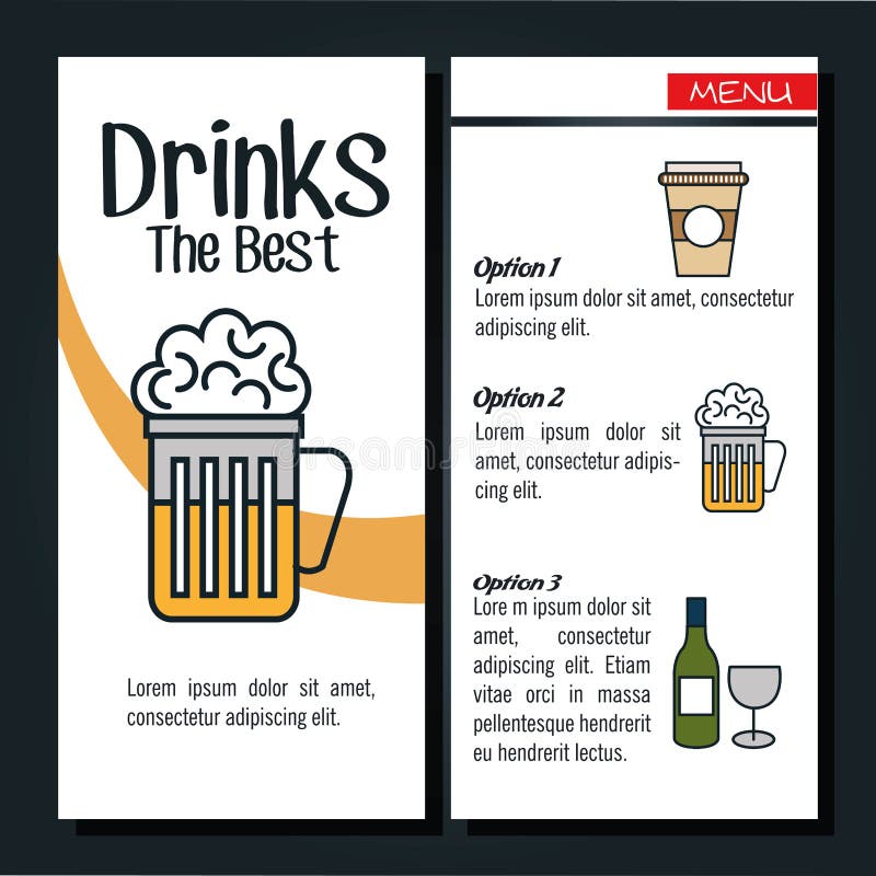 Drinks Menu Restaurant Isolated Icon Stock Illustration Illustration