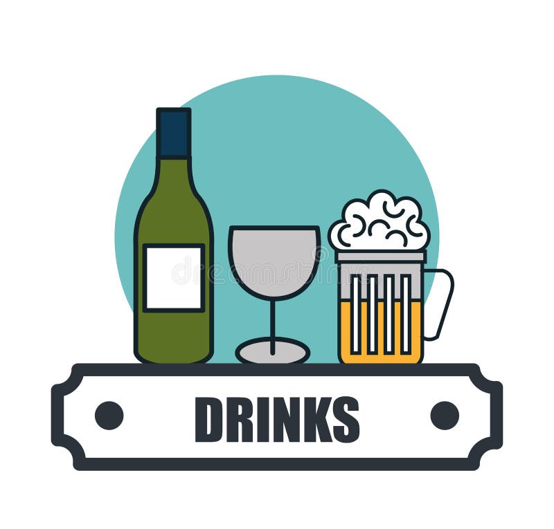 Drinks Menu Restaurant Isolated Icon Stock Illustration Illustration