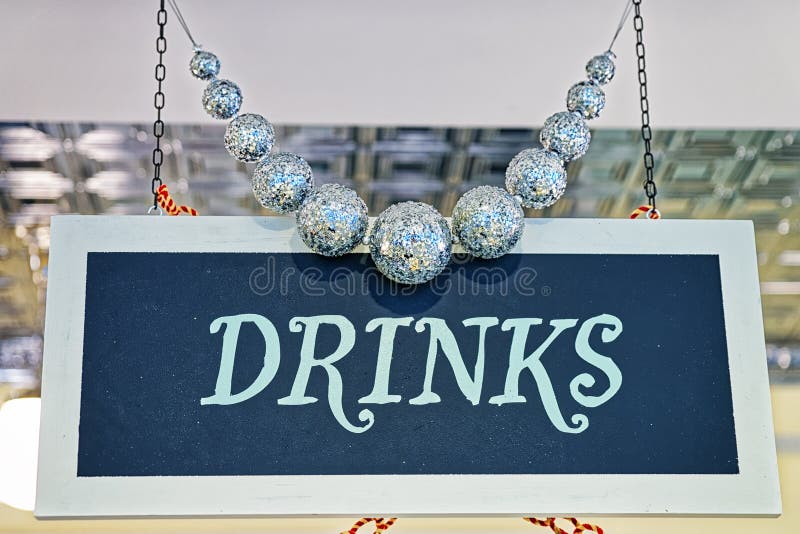 Drinks plate with decorating and silver balls royalty free stock photo Drinks plate with decorating and silver balls royalty free stock photo