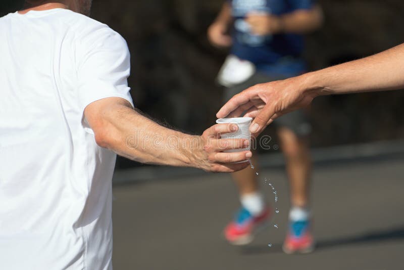 Drinks Station at a Marathon Stock Photo Image of athlete, drink