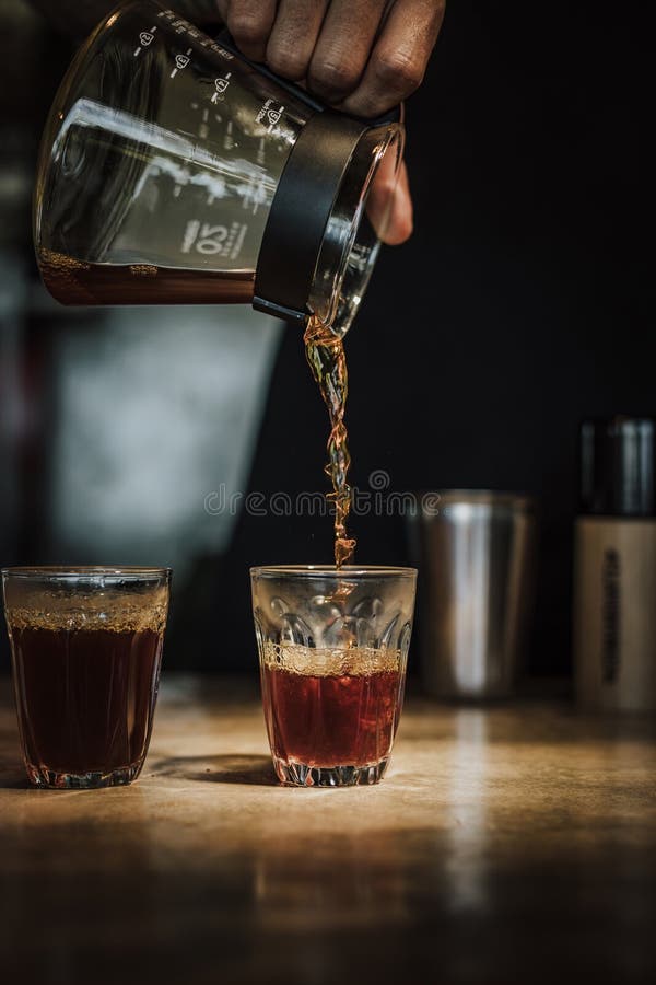 Drip Brew Pouring Coffee Cafe Barista Apron Concept Stock Image Image