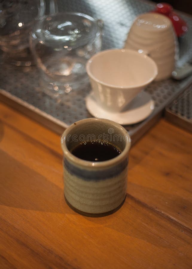 Drip coffee cup serve stock photo. Image of life, black 108796530