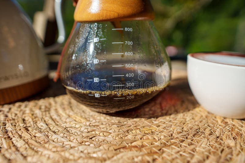 Drip Coffee and Latte Art in the Morning Stock Image Image of ground
