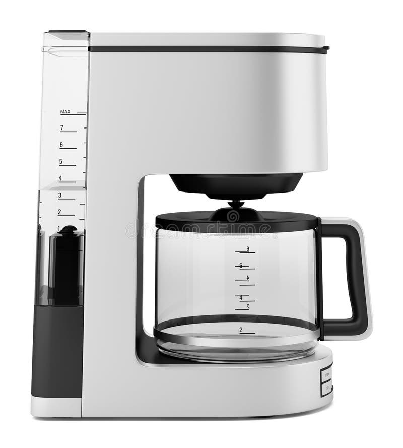 Drip coffee machine isolated on white vector illustration