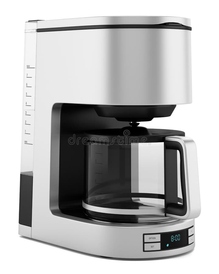 Drip coffee machine isolated on white vector illustration