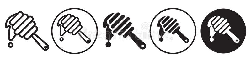 Dripping Honey Icon vector set collection for web stock illustration
