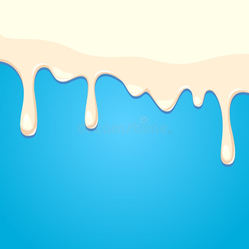 Dripping Milk Cream Liquid Ice Cream Stock Vector Illustration Of