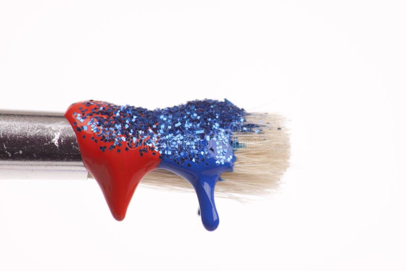 Dripping Paint Brush with Glitter Stock Image Image of drips