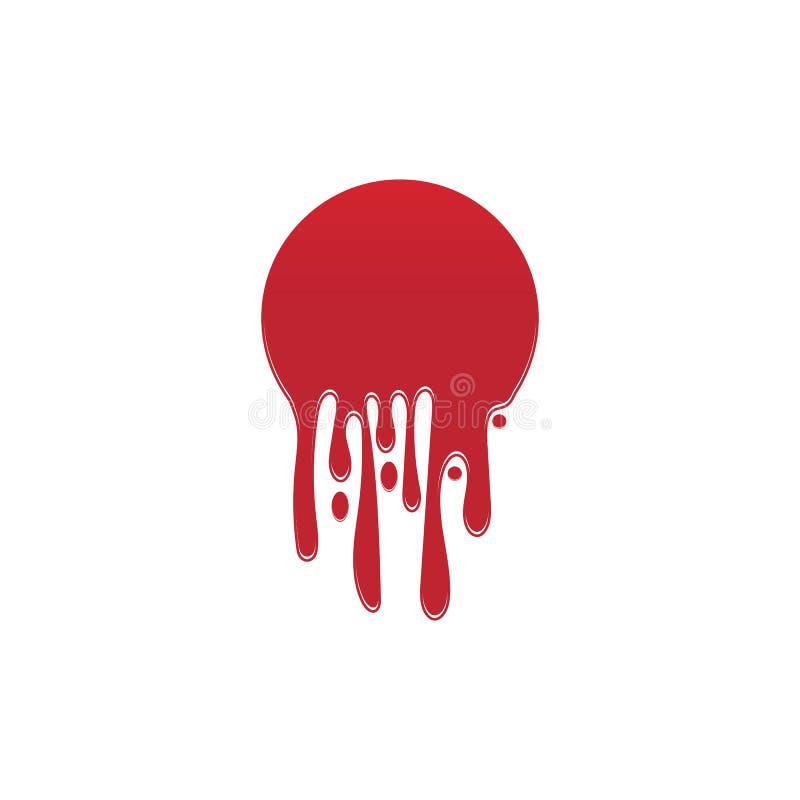 Dripping Paint Icon Logo. Current Liquid. Paint Flows. Melted Circle ...