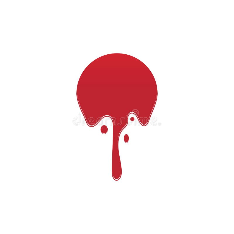 Dripping Paint Icon Logo. Current Liquid. Paint Flows. Melted Circle ...