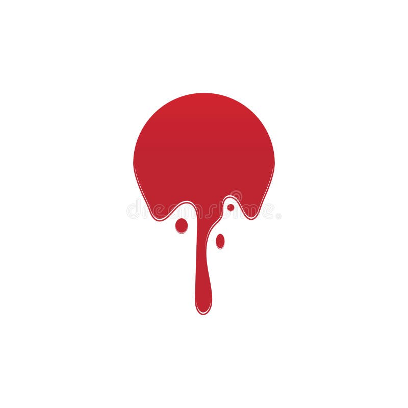 Dripping Paint Icon Logo. Current Liquid. Paint Flows. Melted Circle Logo. Current Paint Stains