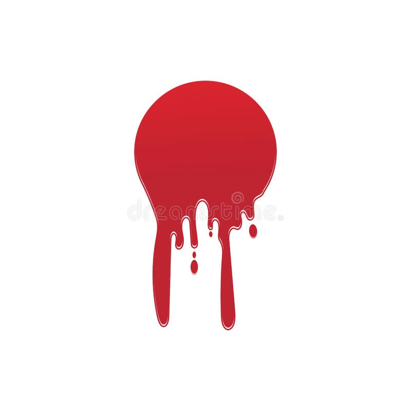 Dripping Paint Icon Logo. Current Liquid. Paint Flows. Melted Circle Logo. Current Paint Stains