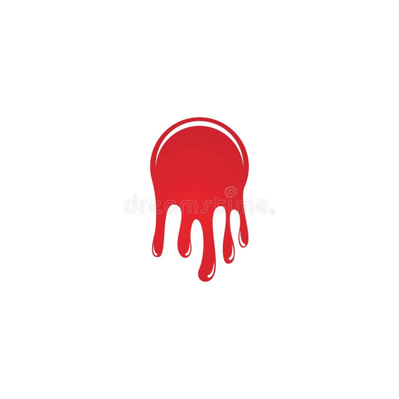 Dripping Paint Icon Logo. Current Liquid. Paint Flows. Melted Circle Logo. Current Paint Stains