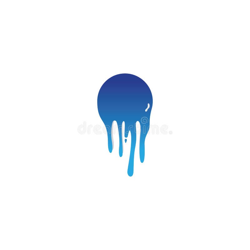 Dripping Paint Icon Logo. Current Liquid. Paint Flows. Melted Circle Logo. Current Paint Stains