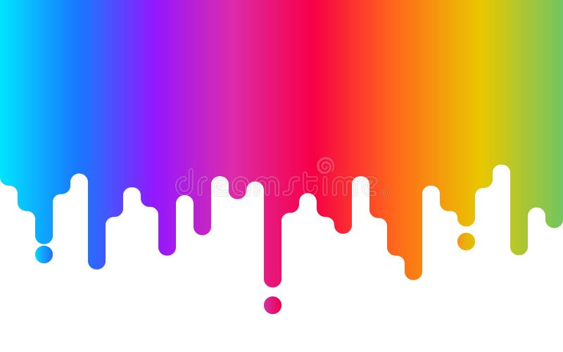 Dripping paint. Rainbow background. Abstract colorful backdrop on white. Color design for website, business card. Vector royalty free illustration