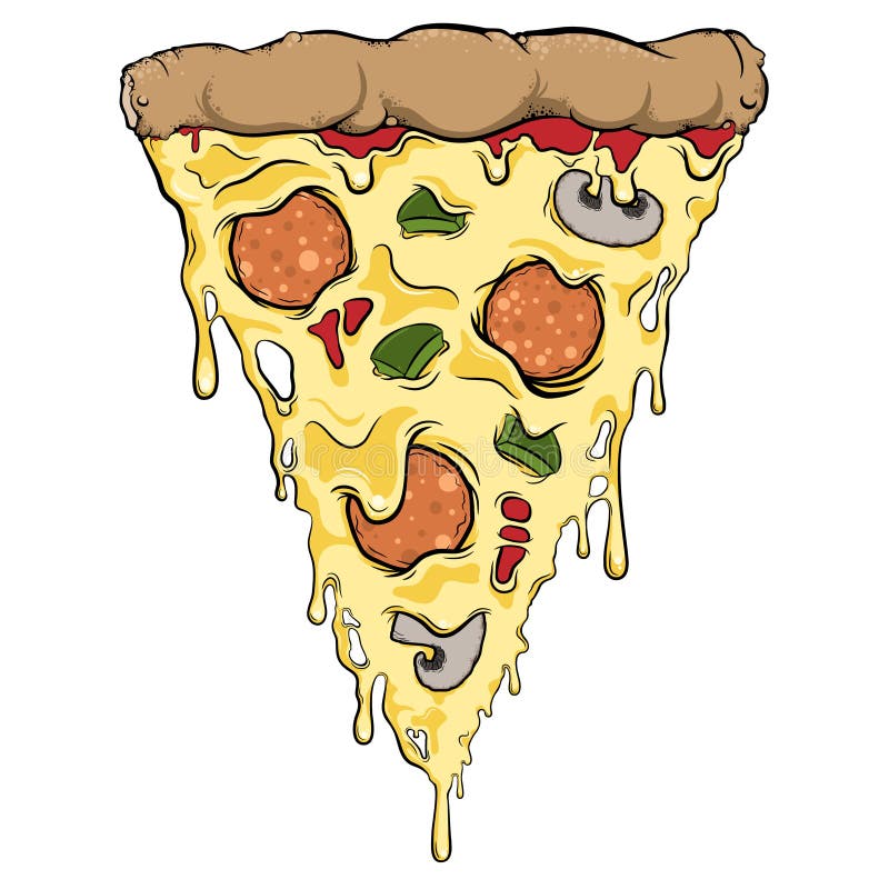 Dripping pizza slice stock vector. Illustration of pepper 90067187