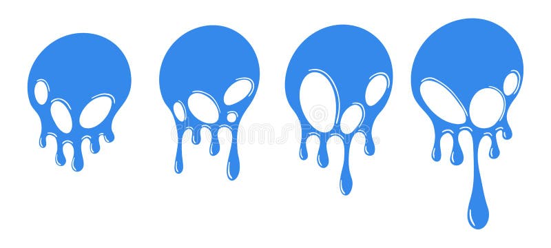 Dripping round paint with holes set, liquid ink splash and drops. Melted circle vector image royalty free illustration Dripping round paint with holes set, liquid ink splash and drops. Melted circle vector image royalty free illustration