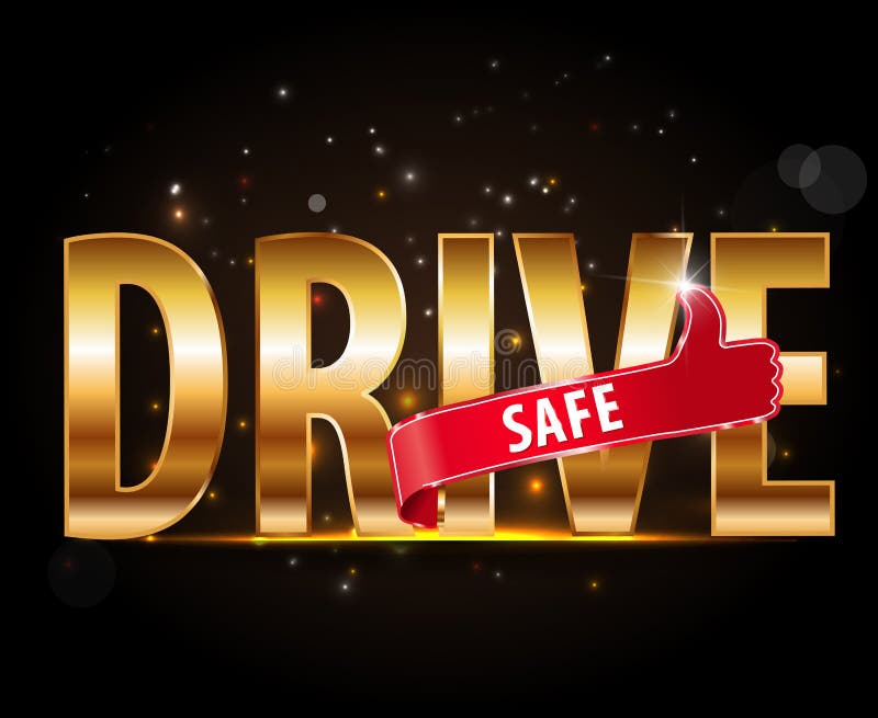 Drive Safe and Stay Alive Icon or Symbol Safe Driving Concept Vector