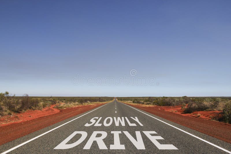 Conducir escrito en blanco sobre el carreteras, un mensaje.