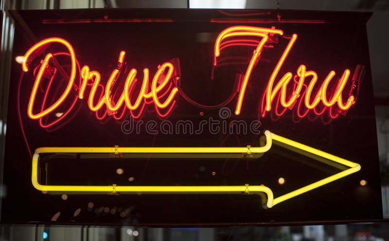 Drive thru neon sign