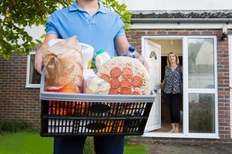 Driver Delivering Online Grocery Order Stock Photo Image of customer