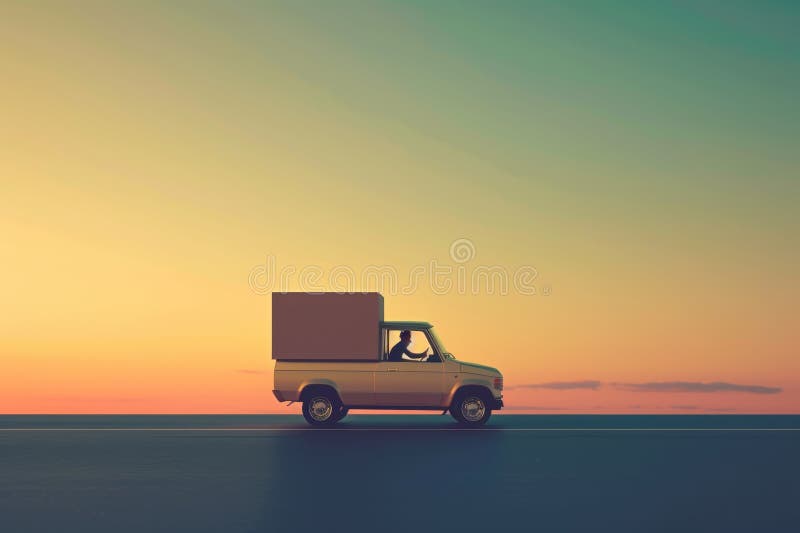 Driver driving car with parcels,delivery concept stock photos