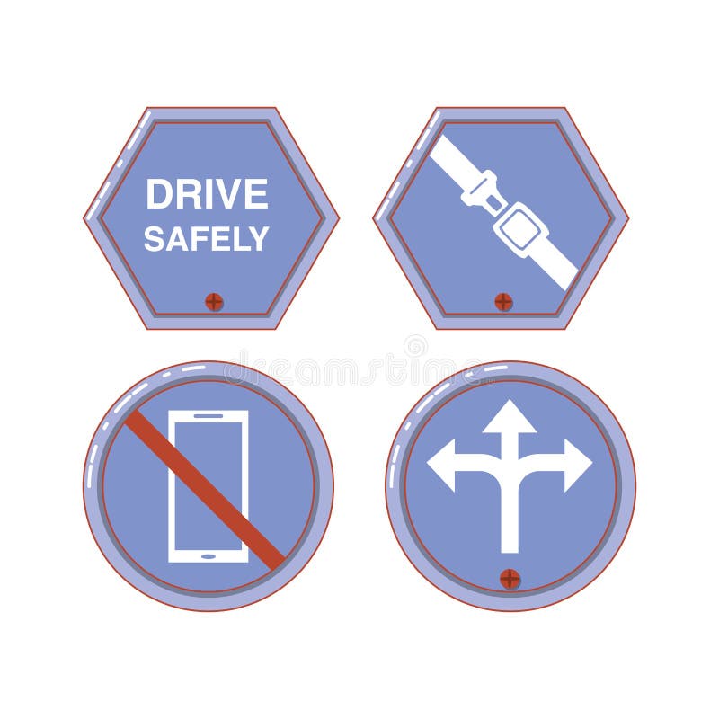Driver Safely Campaign Label Stock Vector Illustration of protection