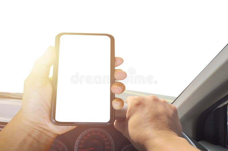 Download Driver Uses The Phone While Driving. Modern Smartphone ...