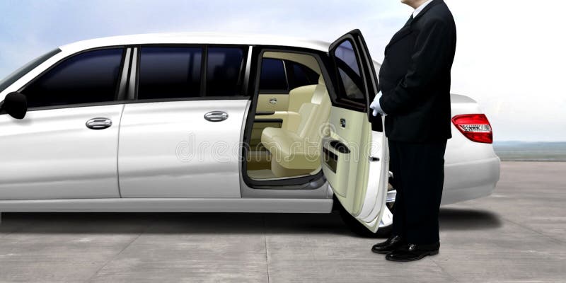 Private Limo Driver Waiting for Passenger Stock Image - Image of automobile, luxury: