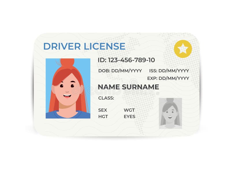 Vector template of sample driver license plastic card for USA Massachusetts  Stock Vector