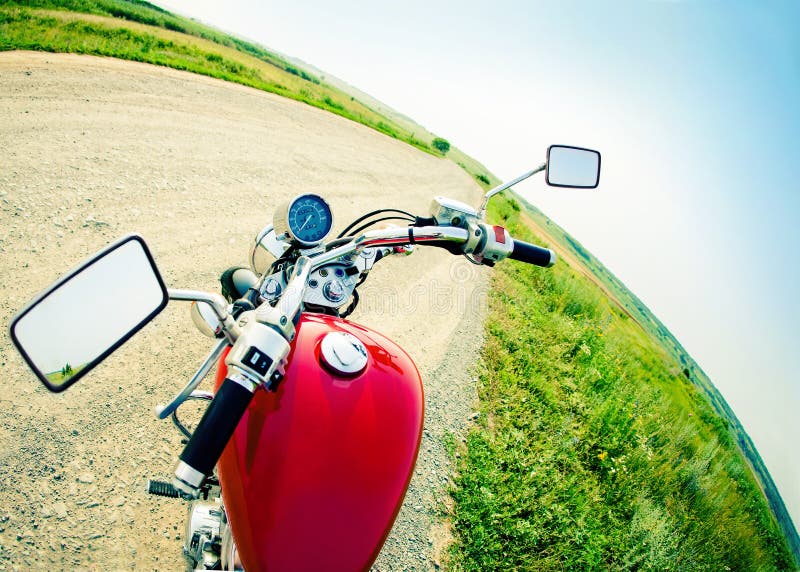 Drivers View of the Cockpit in a Modern Motorcycle Stock Image Image