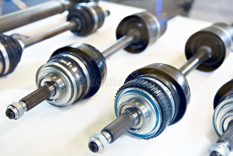 Driveshaft axles in car shop