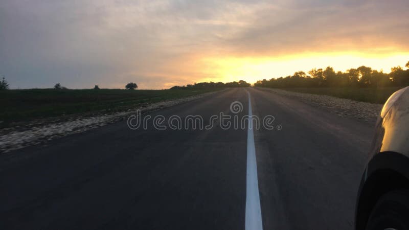 Driving a Car on a Country Road. POV, point of view front, day. stock video