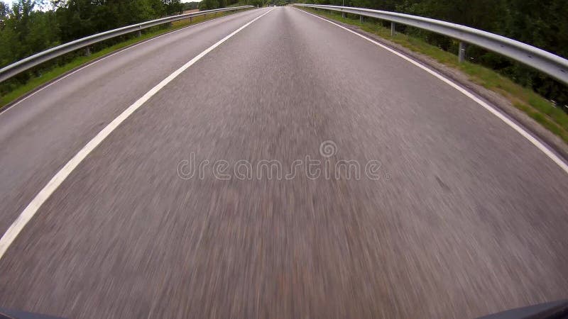 Driving a Car on a Country Road - POV - Point of view front - windshield. stock video