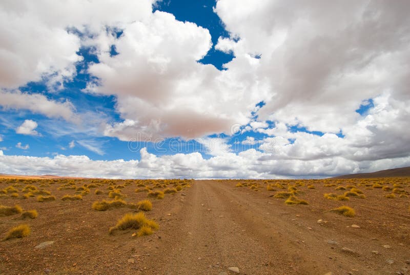 Driving desert road