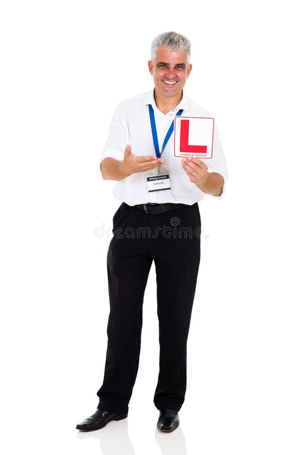 Driving instructor showing sign royalty free stock photography
