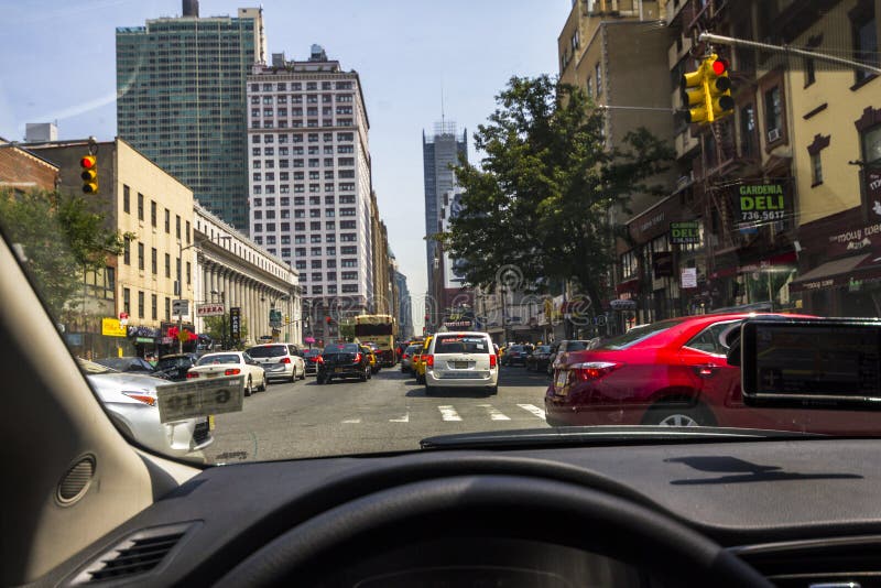 Driving in Manhattan Traffic Editorial Photo Image of brooklyn