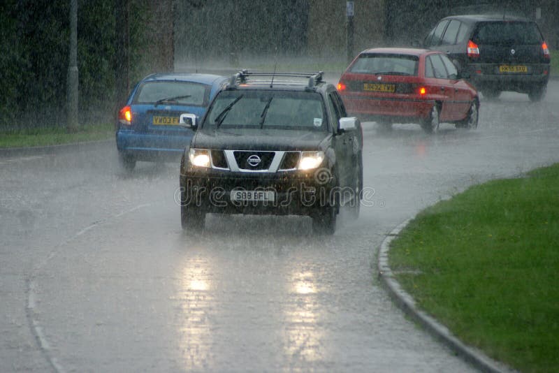 Driving in the rain, extreme weather