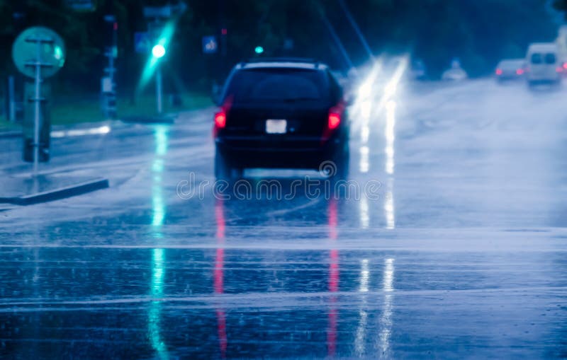 Driving In Rain Stock Image Image 32685981
