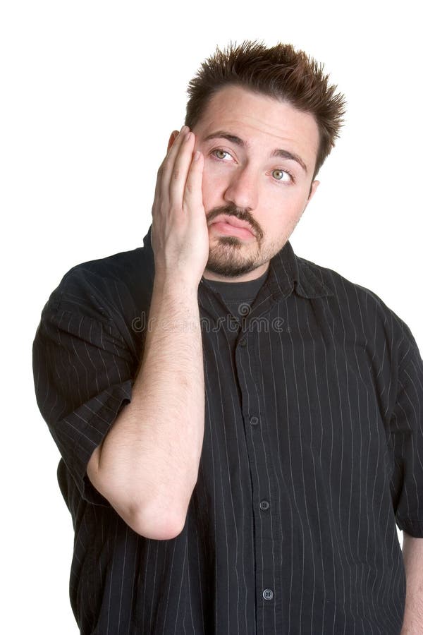 Droevige Gedeprimeerde Mens stock afbeelding Droevige Gedeprimeerde Mens stock afbeelding