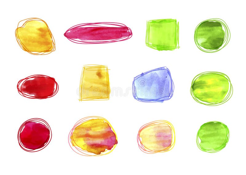 Drog tomma vattenfärgramar för vektor hand, gränsuppsättning royaltyfri illustrationer Drog tomma vattenfärgramar för vektor hand, gränsuppsättning royaltyfri illustrationer