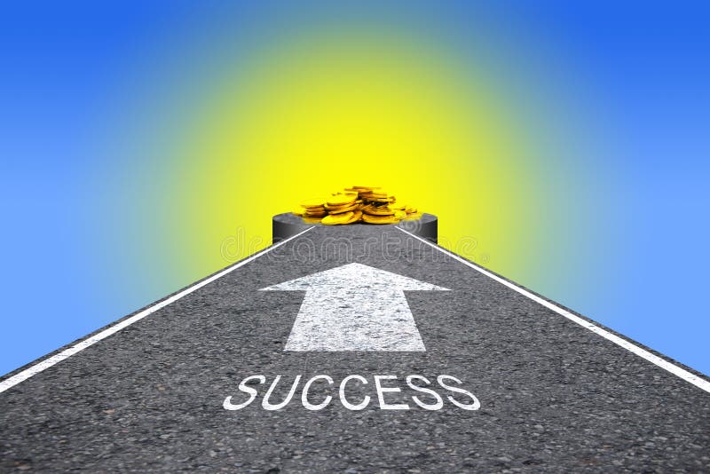 The road to success with golden money. The road to success with golden money.