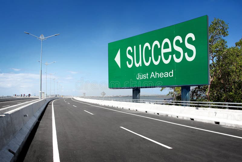 Road with sign of success. conceptual image. Road with sign of success. conceptual image