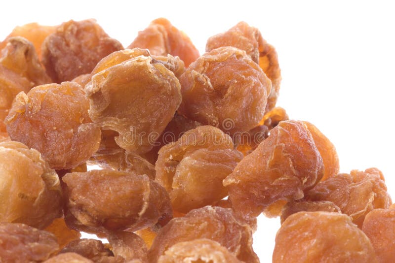 Gedroogde Longans Geïsoleerd stock foto's