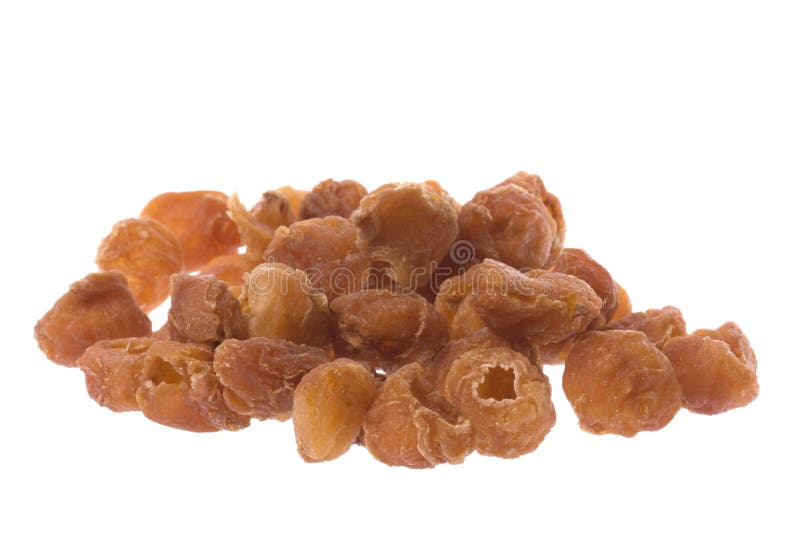 Gedroogde longanen geïsoleerd royalty-vrije stock afbeelding