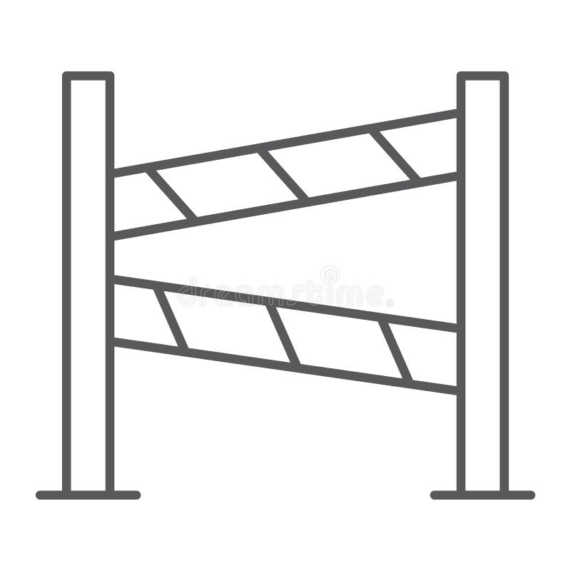 Drogi ogrodzenia cienka kreskowa ikona, budowa i granica, bariera znak, wektorowe grafika, liniowy wzór na bielu ilustracja wektor Drogi ogrodzenia cienka kreskowa ikona, budowa i granica, bariera znak, wektorowe grafika, liniowy wzór na bielu ilustracja wektor